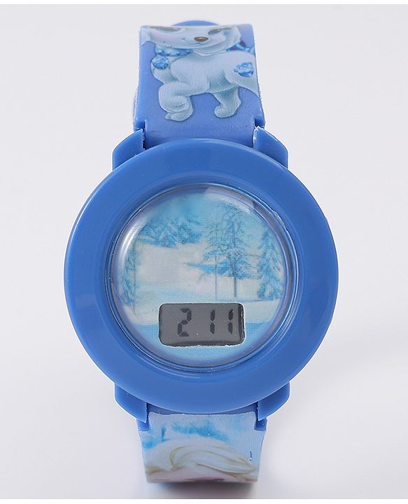 Babyhug Digital Watch with Elsa Print - Blue