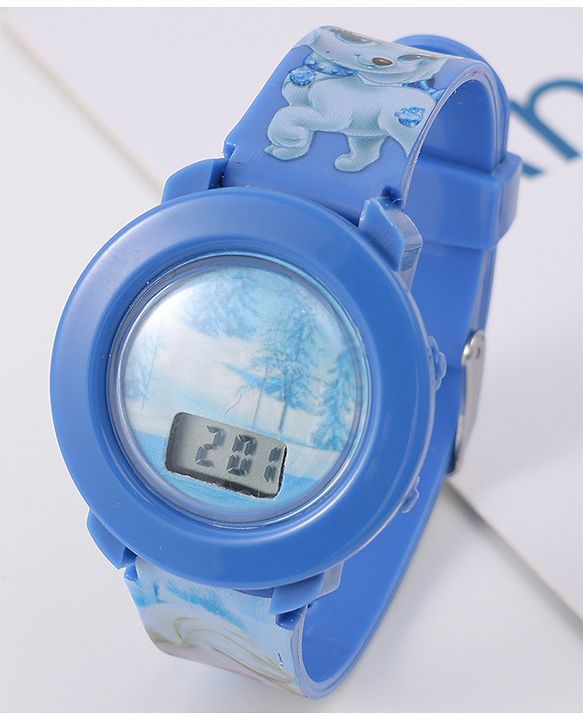 Babyhug Digital Watch with Elsa Print - Blue