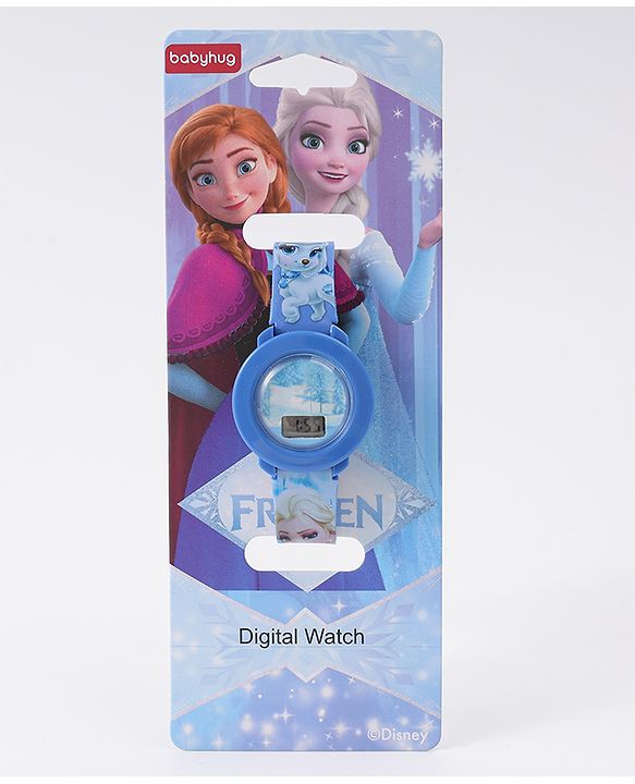 Babyhug Digital Watch with Elsa Print - Blue