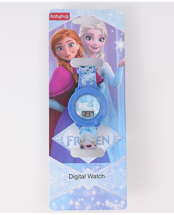 Babyhug Digital Watch with Elsa Print - Blue