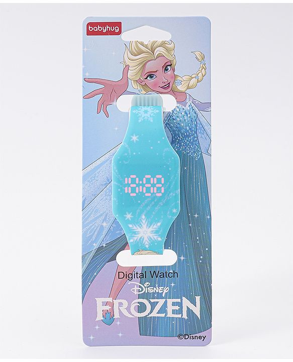 Babyhug Digital Watch with Disney Frozen Print - Light Blue