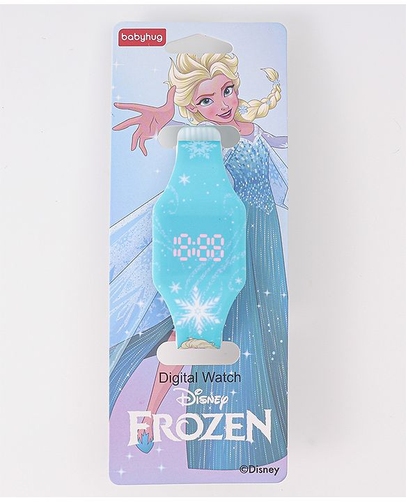 Babyhug Digital Watch with Disney Frozen Print - Light Blue