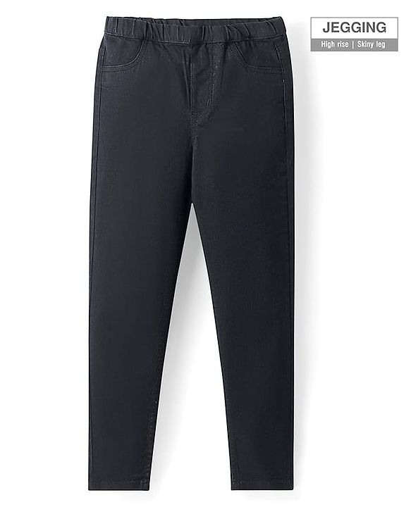 Pine Kids Woven Ankle Length Washed Denim Jeggings - Navy Blue