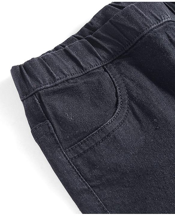 Pine Kids Woven Ankle Length Washed Denim Jeggings - Navy Blue