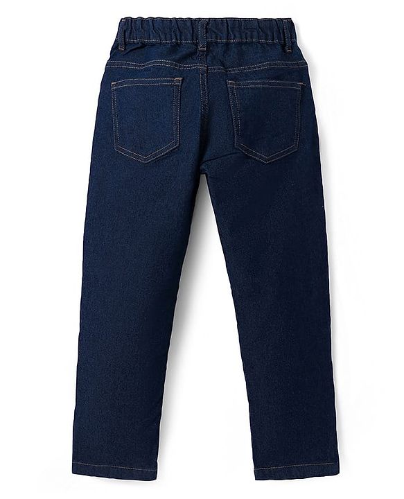 Pine Kids Woven Full Length Washed Denim Jeans - Navy Blue