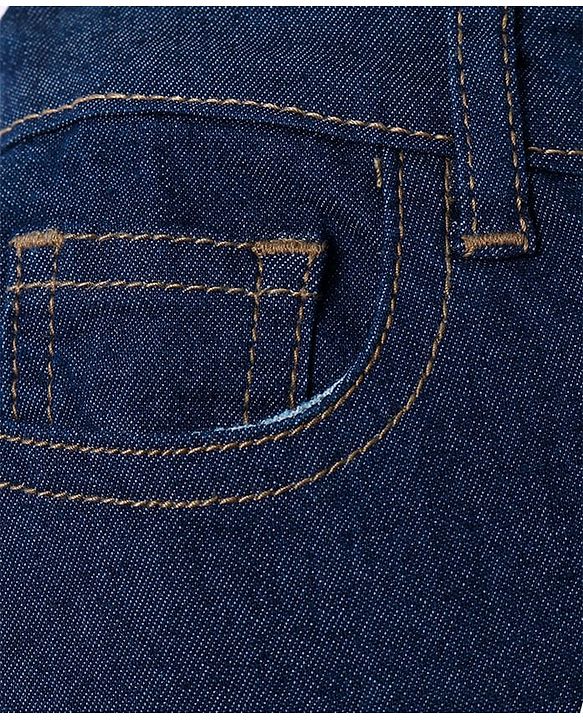 Pine Kids Woven Full Length Washed Denim Jeans - Navy Blue