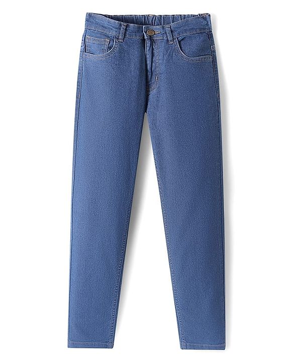Pine Kids Woven Full Length Washed Denim Jeans - Navy Blue