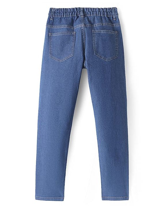 Pine Kids Woven Full Length Washed Denim Jeans - Navy Blue