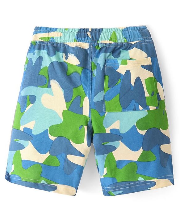 Pine Kids Above Knee Length Shorts With Camouflage Print - Blue