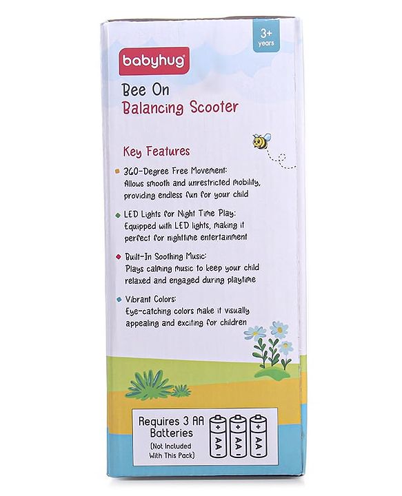 Babyhug Premium Balancing Car Toy with Interactive Revolving Cute Car with 4 Different Expressions| Colorful Led Lights & Music -Baby Pink