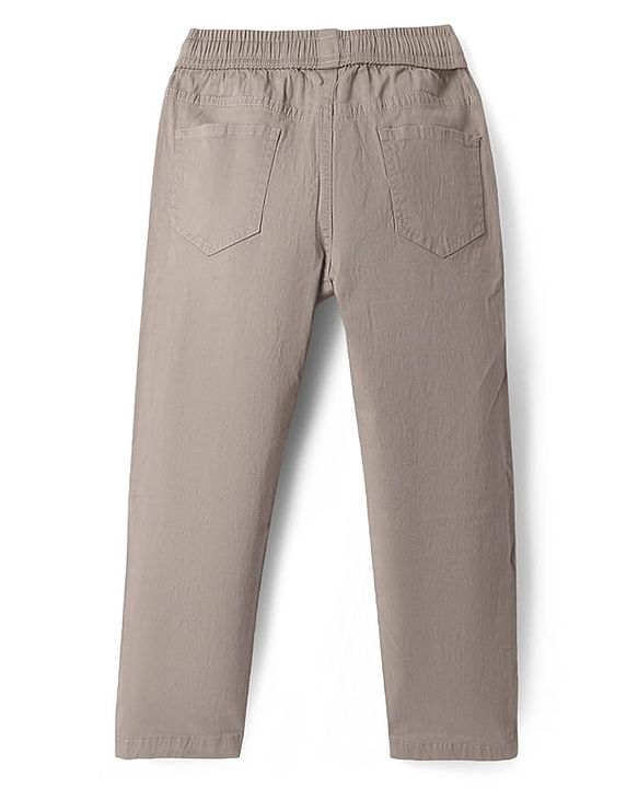Pine Kids Cotton Woven Full Length Solid Colour Trouser - Beige