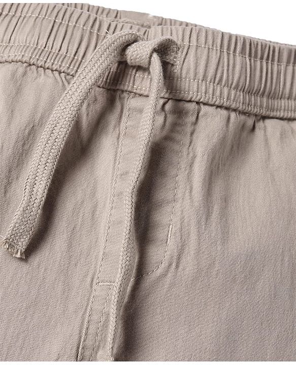 Pine Kids Cotton Woven Full Length Solid Colour Trouser - Beige