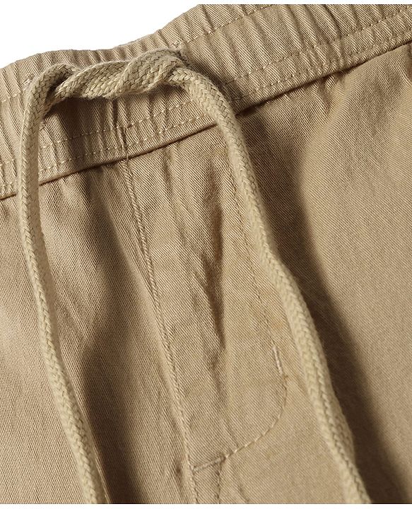 Pine Kids Cotton Woven Full Length Solid Colour Trouser - Beige
