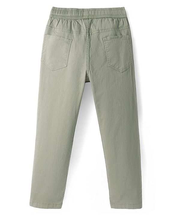 Pine Kids Cotton Woven Full Length Solid Colour Trouser - Beige
