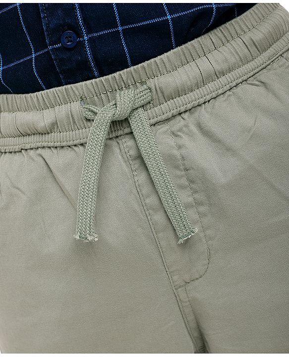 Pine Kids Cotton Woven Full Length Solid Colour Trouser - Beige
