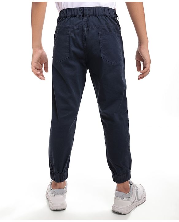 Pine Kids Cotton Woven Full Length Solid Trousers - White