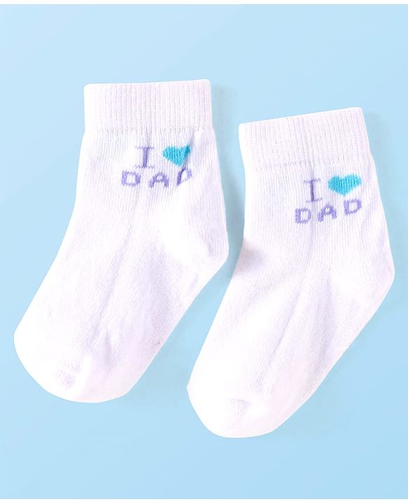 Cute Walk by Babyhug Knit Ankle Length Socks with Stripes Polka Dots & Text Design Pack of 5 - White & Pink
