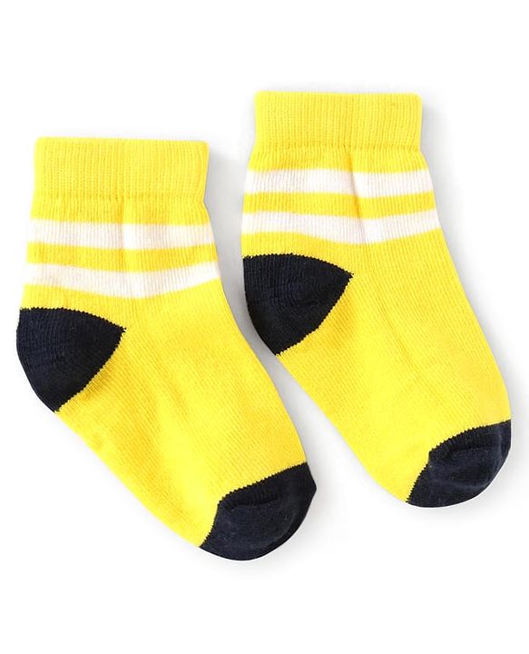 Cute Walk by Babyhug Knit Ankle Length Antibacterial Socks with Stripes Pack of 5 - Multicolor
