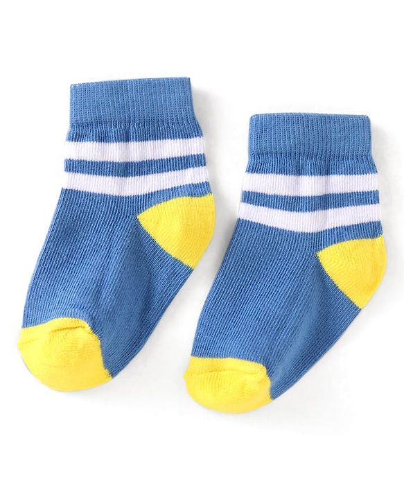Cute Walk by Babyhug Knit Ankle Length Antibacterial Socks with Stripes Pack of 5 - Multicolor