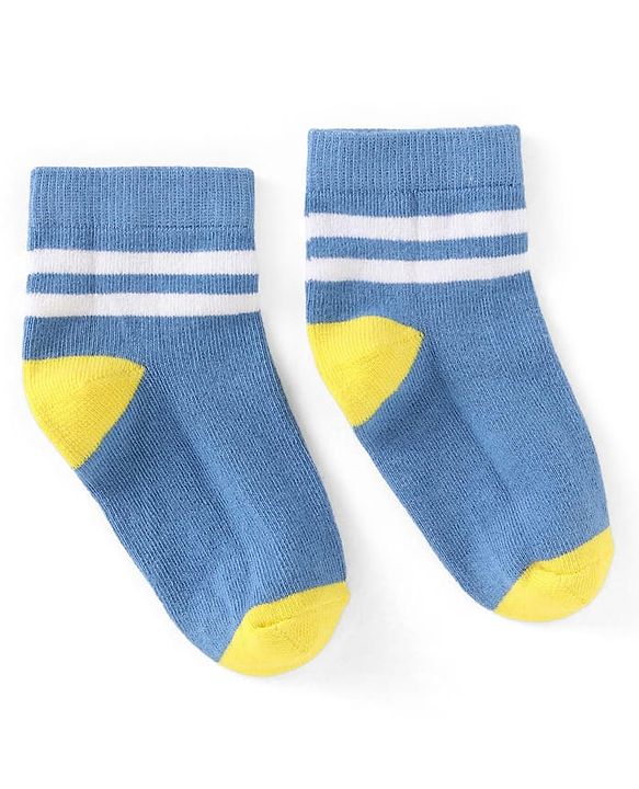 Cute Walk by Babyhug Knit Ankle Length Antibacterial Socks with Stripes Pack of 5 - Multicolor
