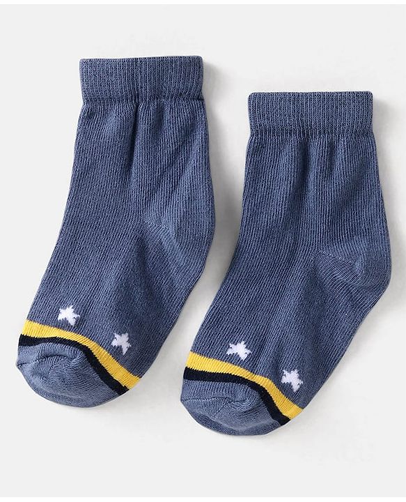 Cute Walk by Babyhug Knit Ankle Length Anti Bacterial Socks with Space Design Pack of 5 - Multicolor