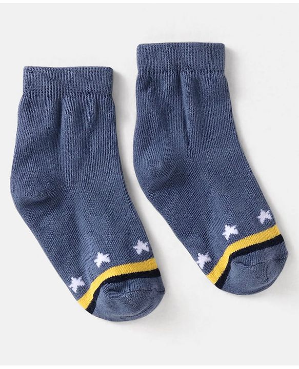 Cute Walk by Babyhug Knit Ankle Length Anti Bacterial Socks with Space Design Pack of 5 - Multicolor