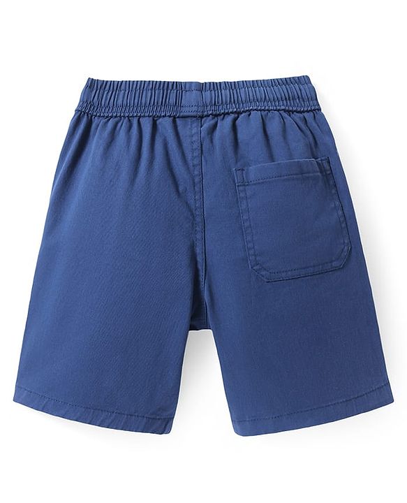 Pine Kids Woven Above Knee Length Solid Color Shorts - Navy Blue