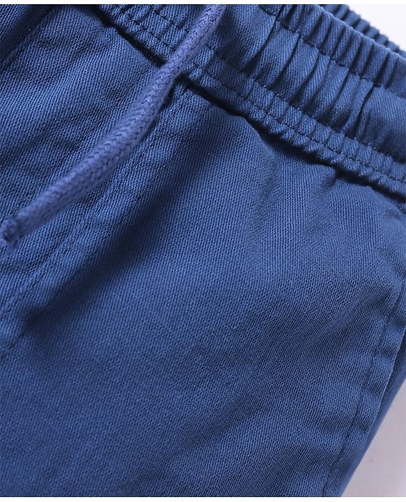 Pine Kids Woven Above Knee Length Solid Color Shorts - Navy Blue