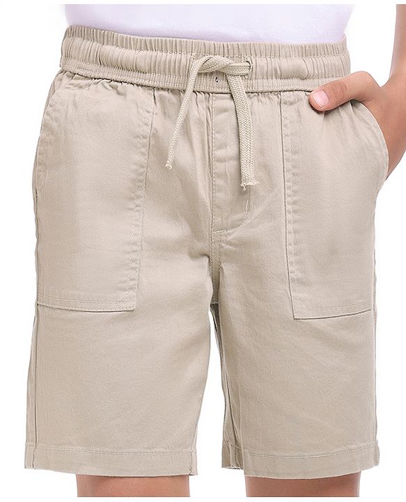 Pine Kids Woven Above Knee Length Solid Color Shorts - Navy Blue