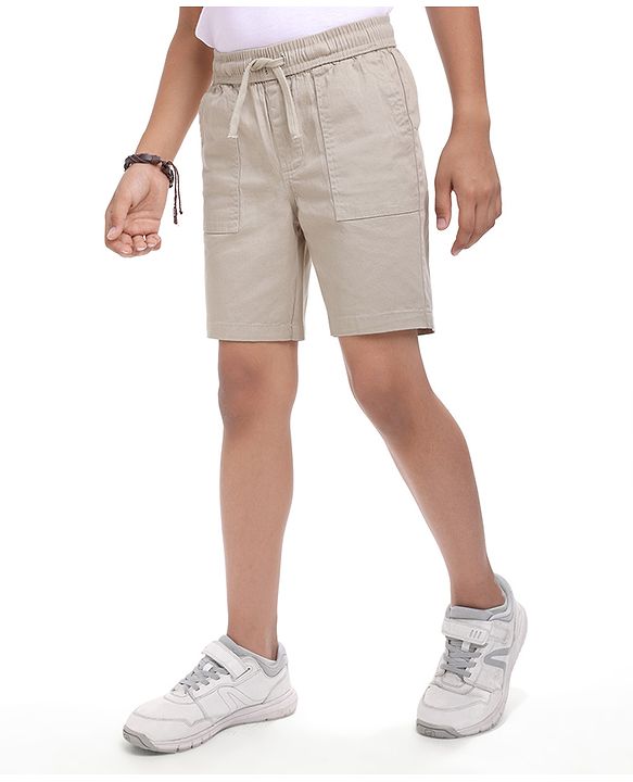 Pine Kids Woven Above Knee Length Solid Color Shorts - Navy Blue