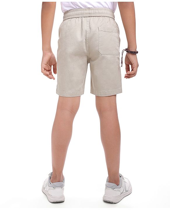 Pine Kids Woven Above Knee Length Solid Color Shorts - Navy Blue