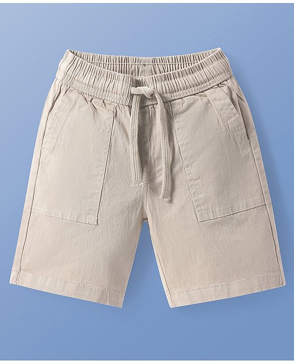 Pine Kids Woven Above Knee Length Solid Color Shorts - Navy Blue