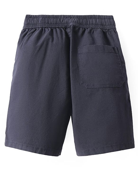 Pine Kids Cotton Knit Above Knee Length Solid Colour Shorts - Olive Green