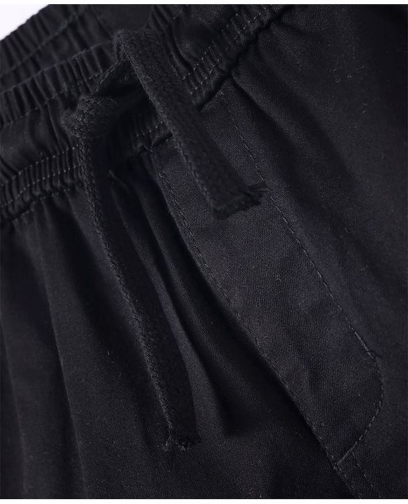 Pine Kids Cotton Woven Above Knee Length Solid Color Shorts - Black