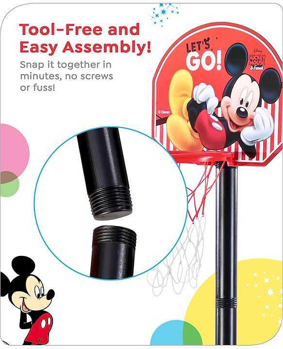 Disney Mickey Height Adjustable Shooting Basketball PlaySet for Kids|Play with Fun|Indoor and Outdoor Games for Kids