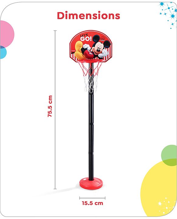 Disney Mickey Height Adjustable Shooting Basketball PlaySet for Kids|Play with Fun|Indoor and Outdoor Games for Kids