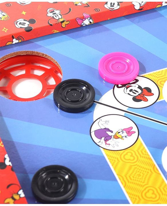 Babyhug Disney 2 in 1  Mickey Theme Carrom Board and Ludo|Multi Game - Family fun|20x20 inch|Carrom,Ludo|Compact for All Ages - Multicolor