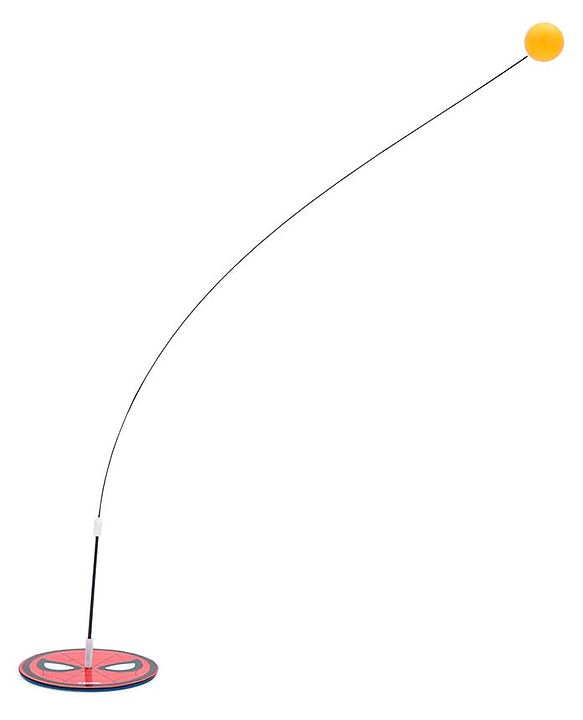 Babyhug Marvel Spiderman Wooden Table Tennis Trainer Toy Ping Pong Paddle Set for Kids|Portable Activity And Exercise Sports Toy with 2 Balls and 2 Wooden Rackets