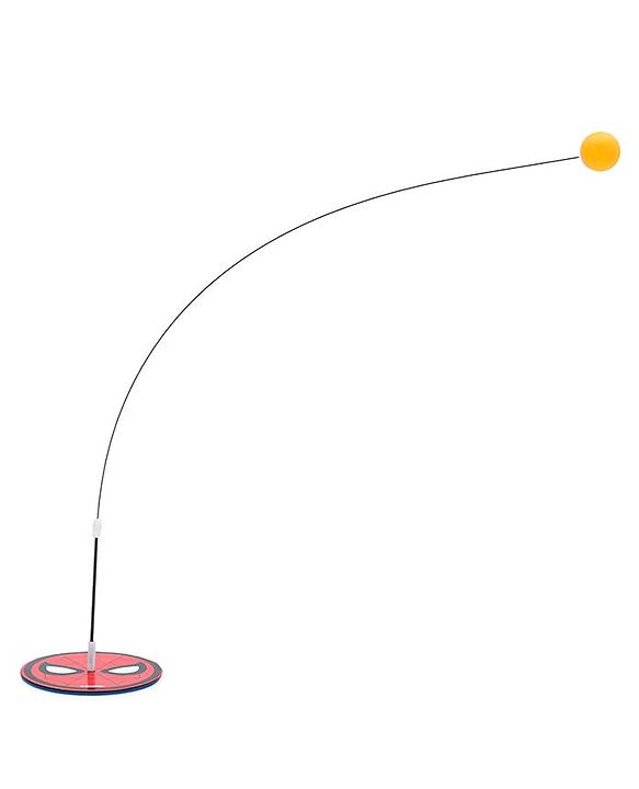 Babyhug Marvel Spiderman Wooden Table Tennis Trainer Toy Ping Pong Paddle Set for Kids|Portable Activity And Exercise Sports Toy with 2 Balls and 2 Wooden Rackets