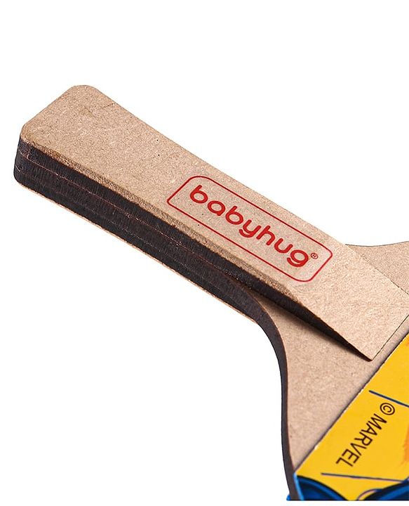 Babyhug Marvel Spiderman Wooden Table Tennis Trainer Toy Ping Pong Paddle Set for Kids|Portable Activity And Exercise Sports Toy with 2 Balls and 2 Wooden Rackets