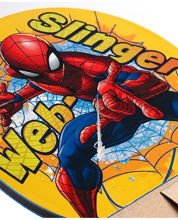 Babyhug Marvel Spiderman Wooden Table Tennis Trainer Toy Ping Pong Paddle Set for Kids|Portable Activity And Exercise Sports Toy with 2 Balls and 2 Wooden Rackets