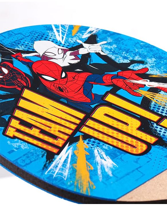 Babyhug Marvel Spiderman Wooden Table Tennis Trainer Toy Ping Pong Paddle Set for Kids|Portable Activity And Exercise Sports Toy with 2 Balls and 2 Wooden Rackets