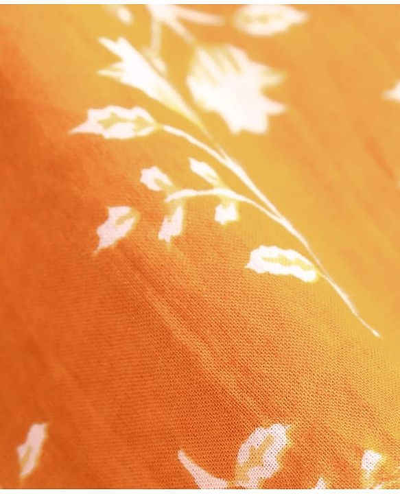 Pine Kids Cotton Woven Full Sleeves Floral Printed Kurta - Orange