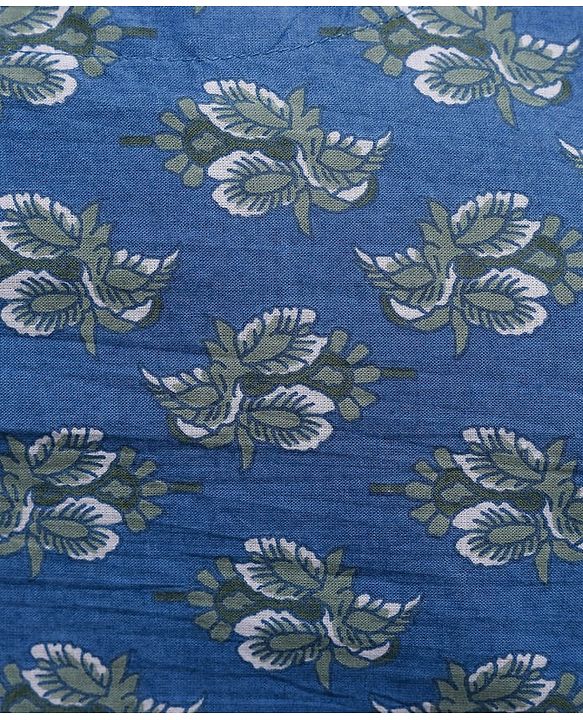 Pine Kids Cotton Woven Kurta with Floral Print - Navy Blue