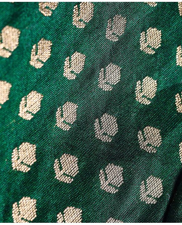 Babyhug Woven Full Sleeves Foil Printed Kurta Pajama Set - Dark Green