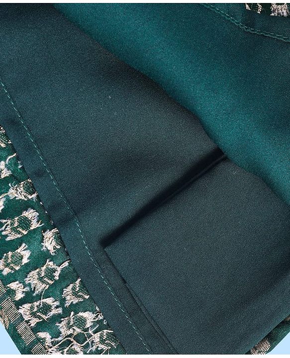 Babyhug Woven Full Sleeves Foil Printed Kurta Pajama Set - Dark Green