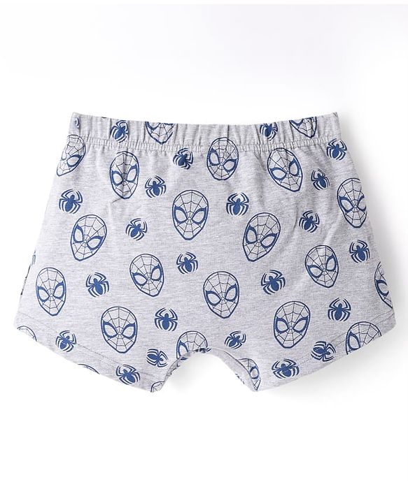 Pine Kids Marvel Lycra Knit Trunks With Spider Man Print Pack Of 3 - Red Grey & Blue