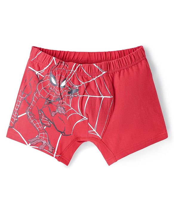 Pine Kids Marvel Lycra Knit Trunks With Spider Man Print Pack Of 3 - Red Grey & Blue