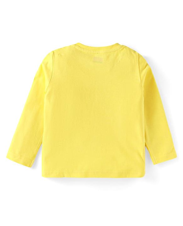 Babyhug Cotton Knit Full Sleeves Night Suit With Dino Print - Yellow