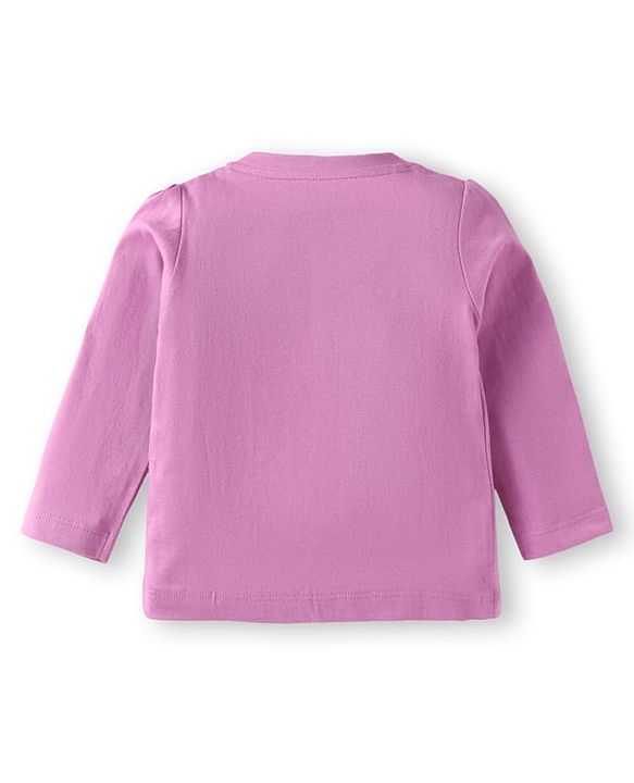 Babyhug Cotton Knit Full Sleeves Night Suit with Giraffe & Heart Print - Lilac